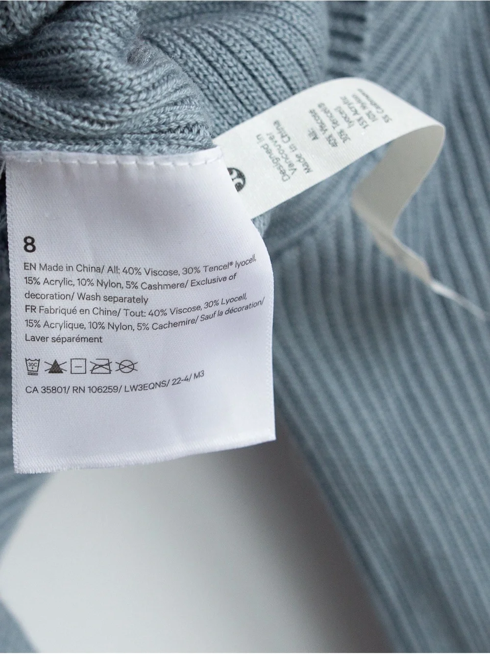 Lululemon Reversible Crossover Sweater Chambray Size 8 - Picture 3 of 7